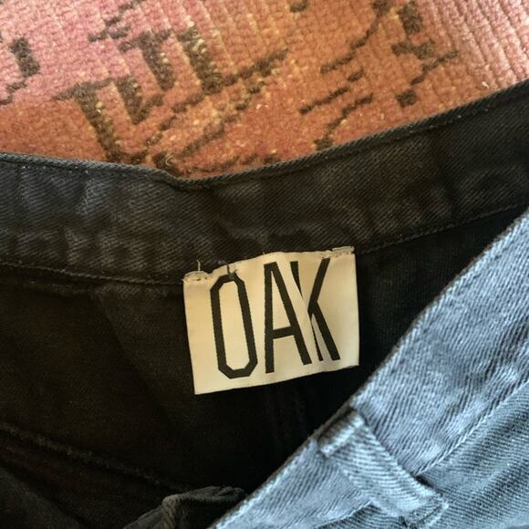 WOMEN'S OAK brand BLACK wavy jeans with side holes size 29 black - Picture 4 of 4